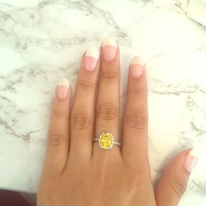 Yellow sterling silver ring